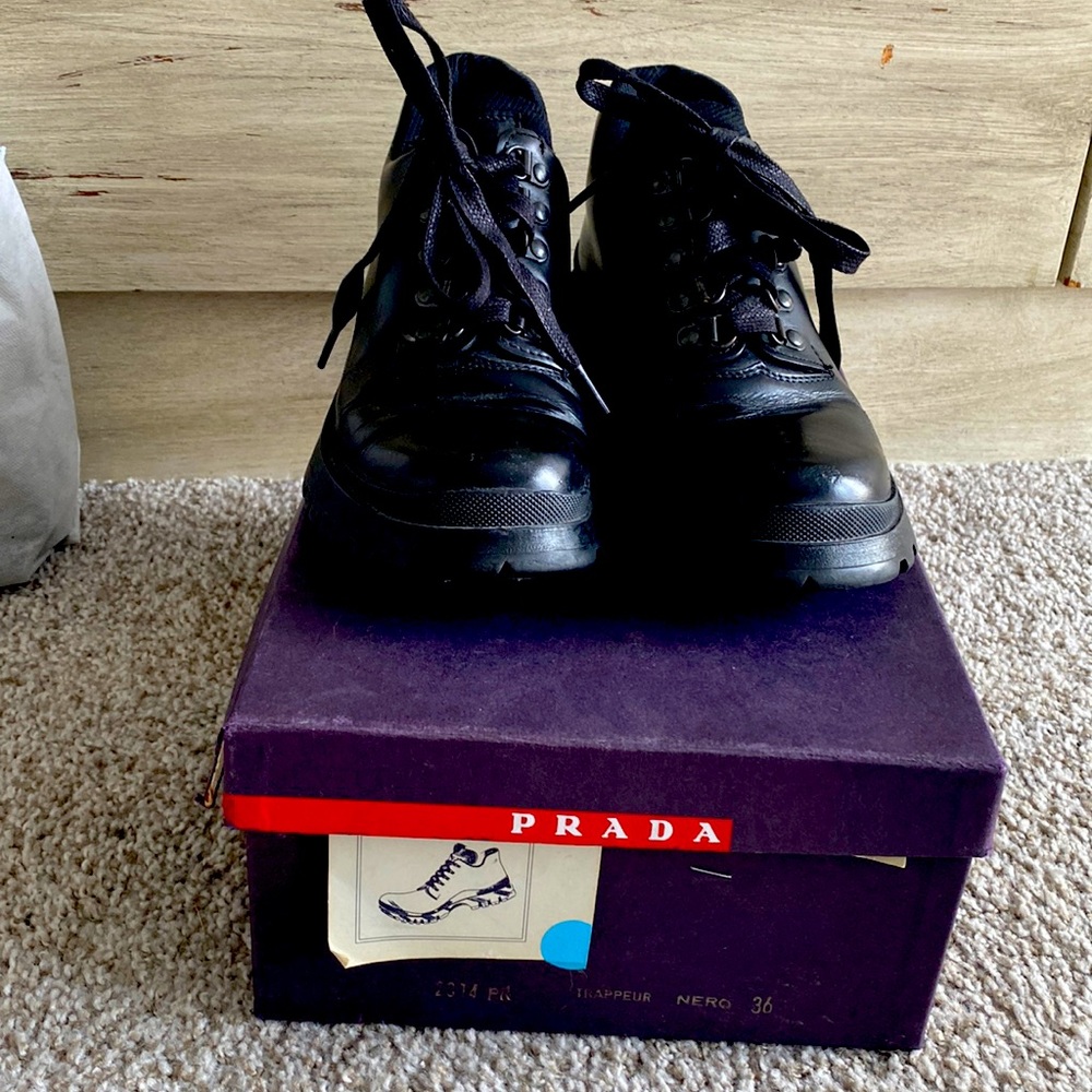 Prada combat boots